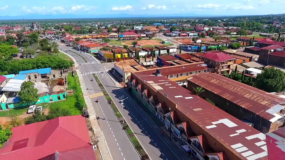 Aerial view of Kasese Municipality