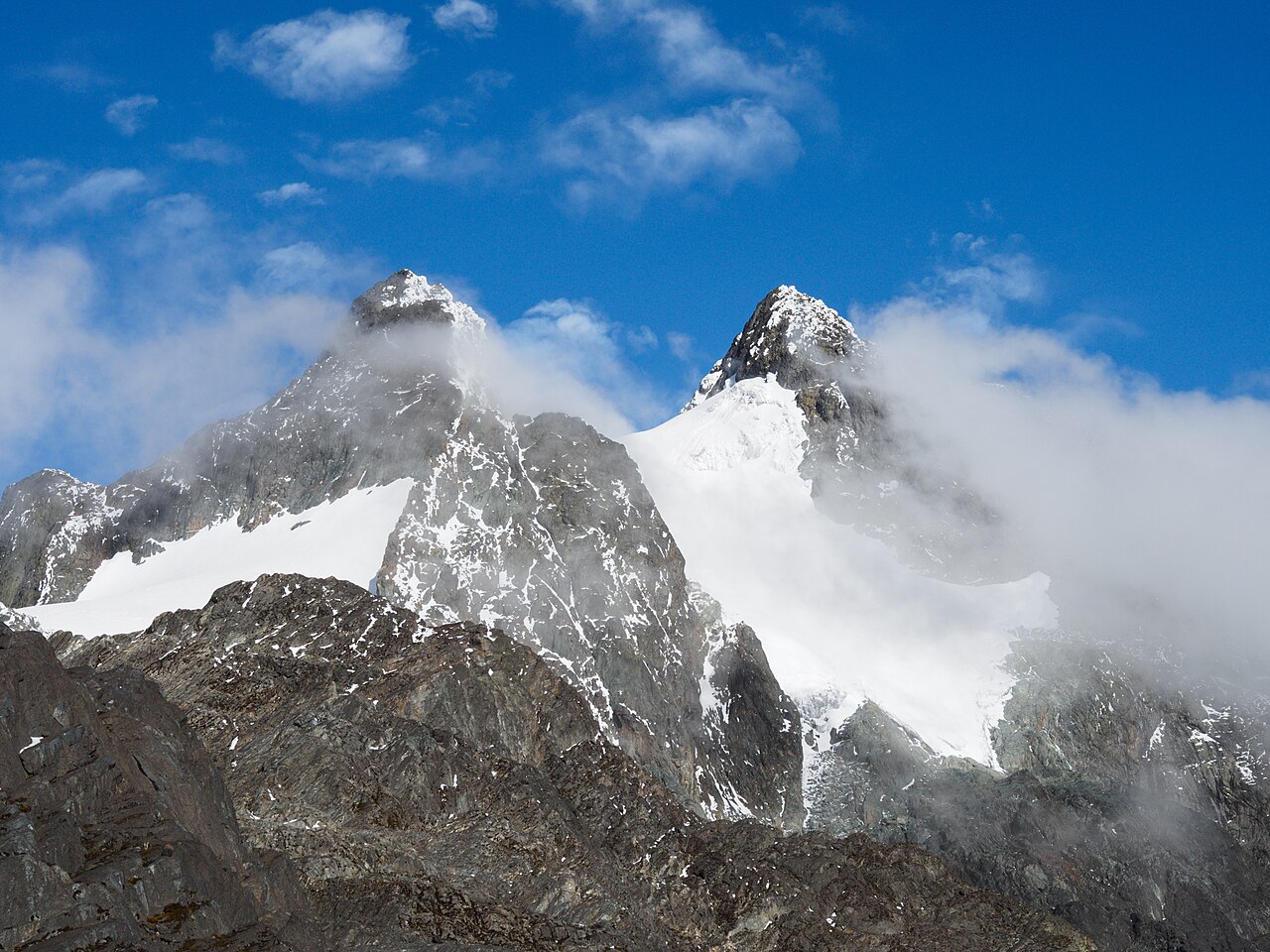 Alexandra Peak and Margherita Peak in the Rwenzori Mountains